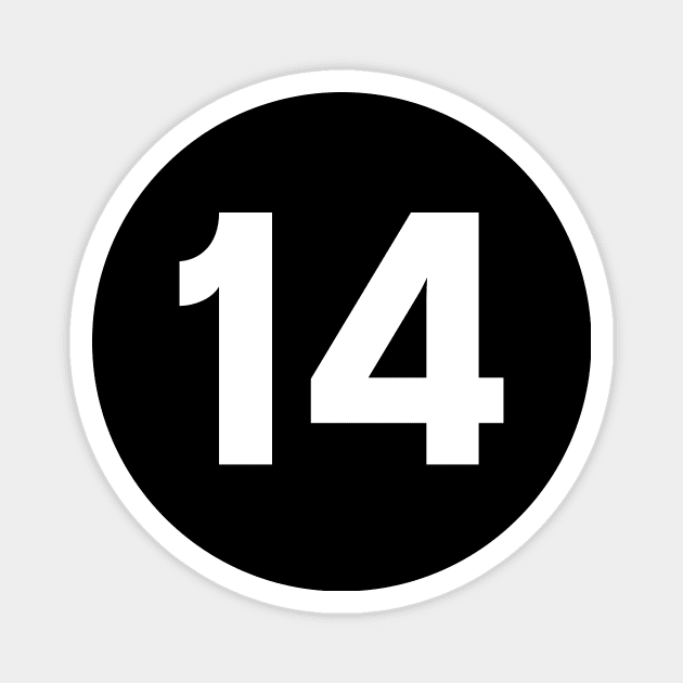 Number Fourteen - 14 - Any Color - Team Sports Numbered Uniform Jersey - Birthday Gift Magnet by Modern Evolution